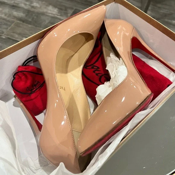 Christian Louboutin Pigalle Follies 100 Patent Nude Size 39 - Picture 2 of 2